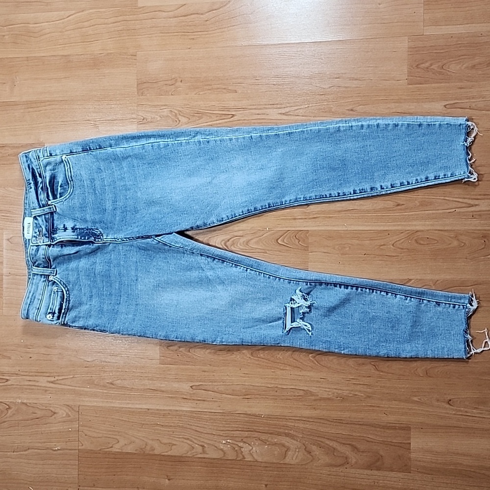 Pistola Distressed Raw Hem High Rise Jeans